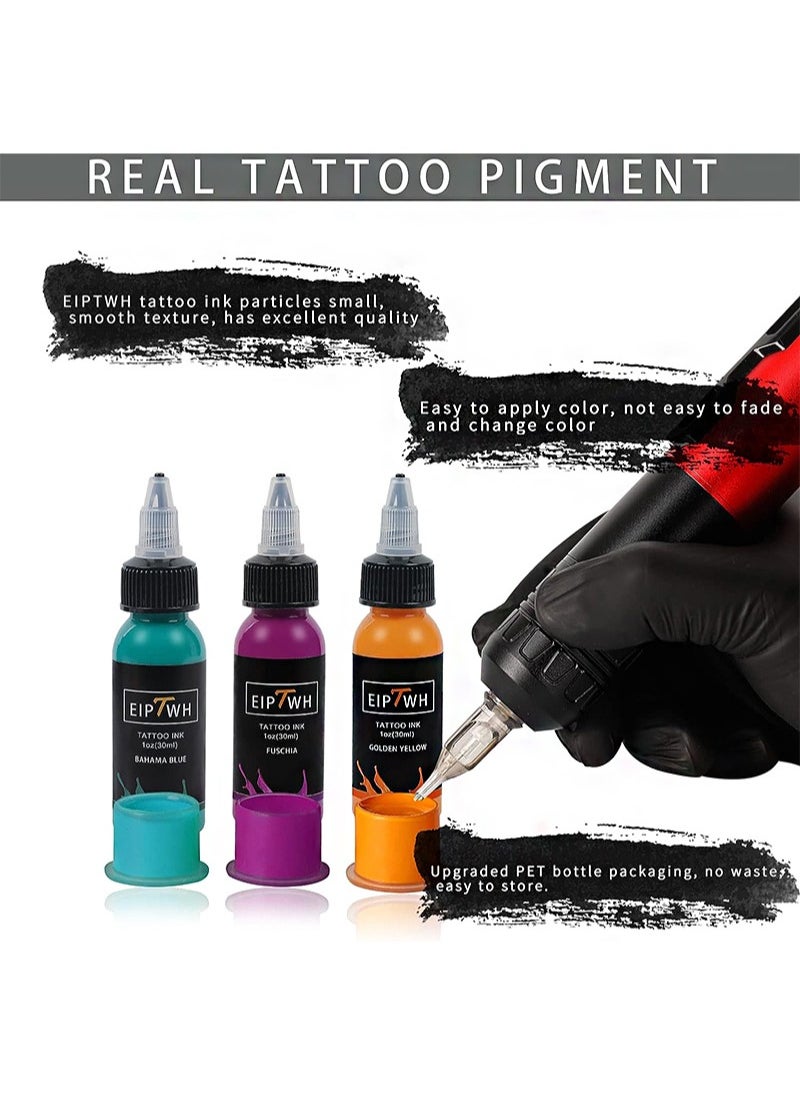 EIPTWH - 10 Colors Tattoo Inks Set，1 Oz 30ml Tattoo Pigment Set for Liner&Shader，Standard Tattoo Inks Color Set for Makeup Body Art - Image 1