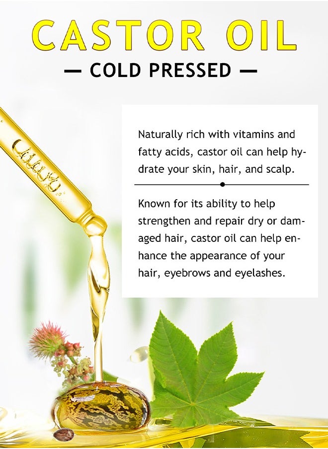 Lanthome Castor Oil Certified Organic - For Eyelashes and Eyebrows, Organic Jamaican Black Castor Oil Cold Pressed Hair Growth Oil,Skin Moisturizer Body Oil ith Eyelash Kit 50ml  - Image 4