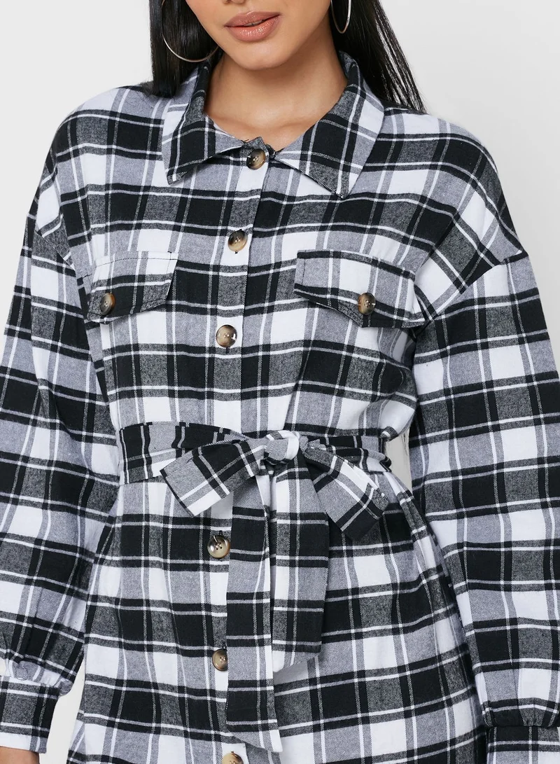 Ginger Checked Coat