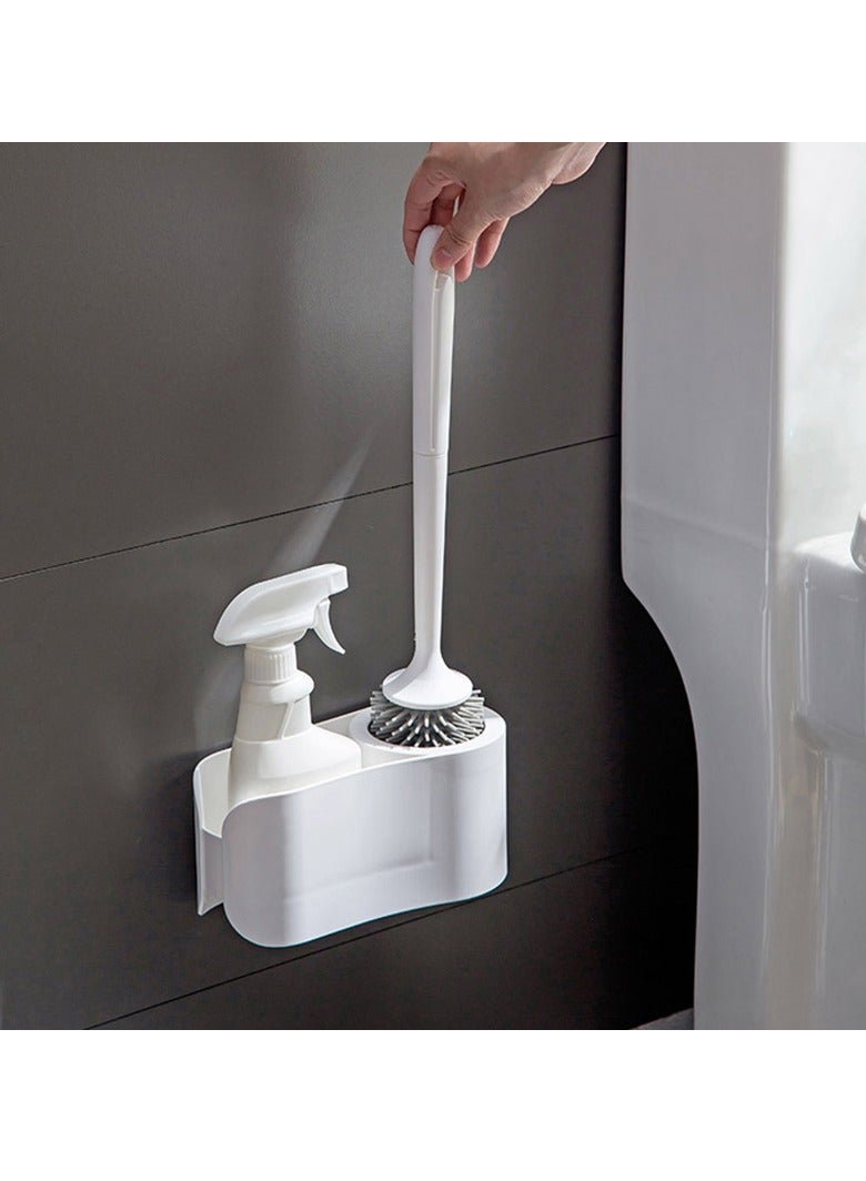 White Toilet Brush Holder With Storage Function - Image 1
