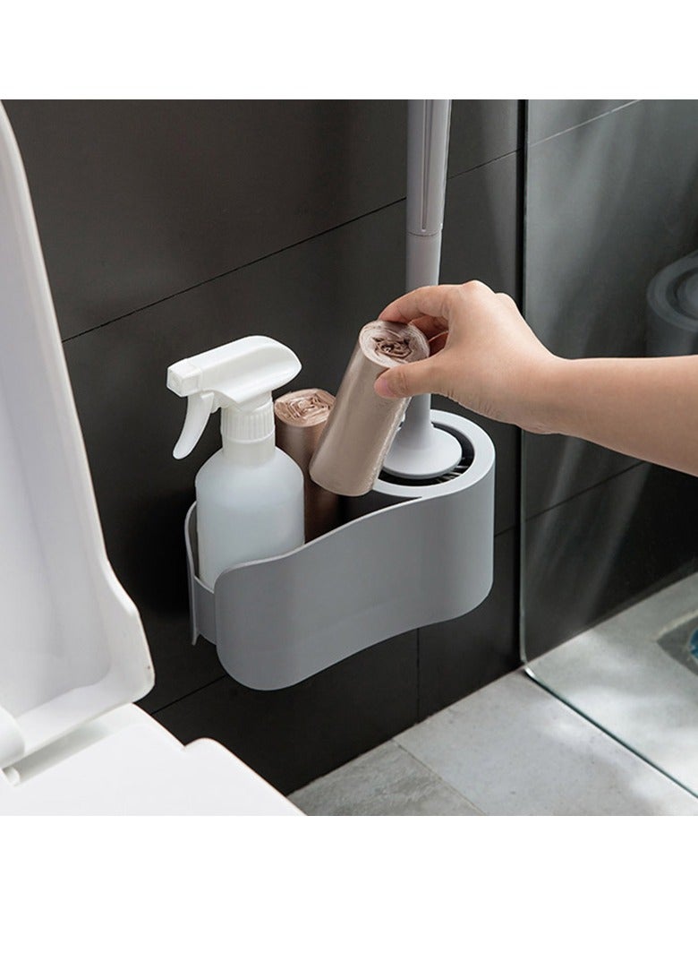 White Toilet Brush Holder With Storage Function - Image 5