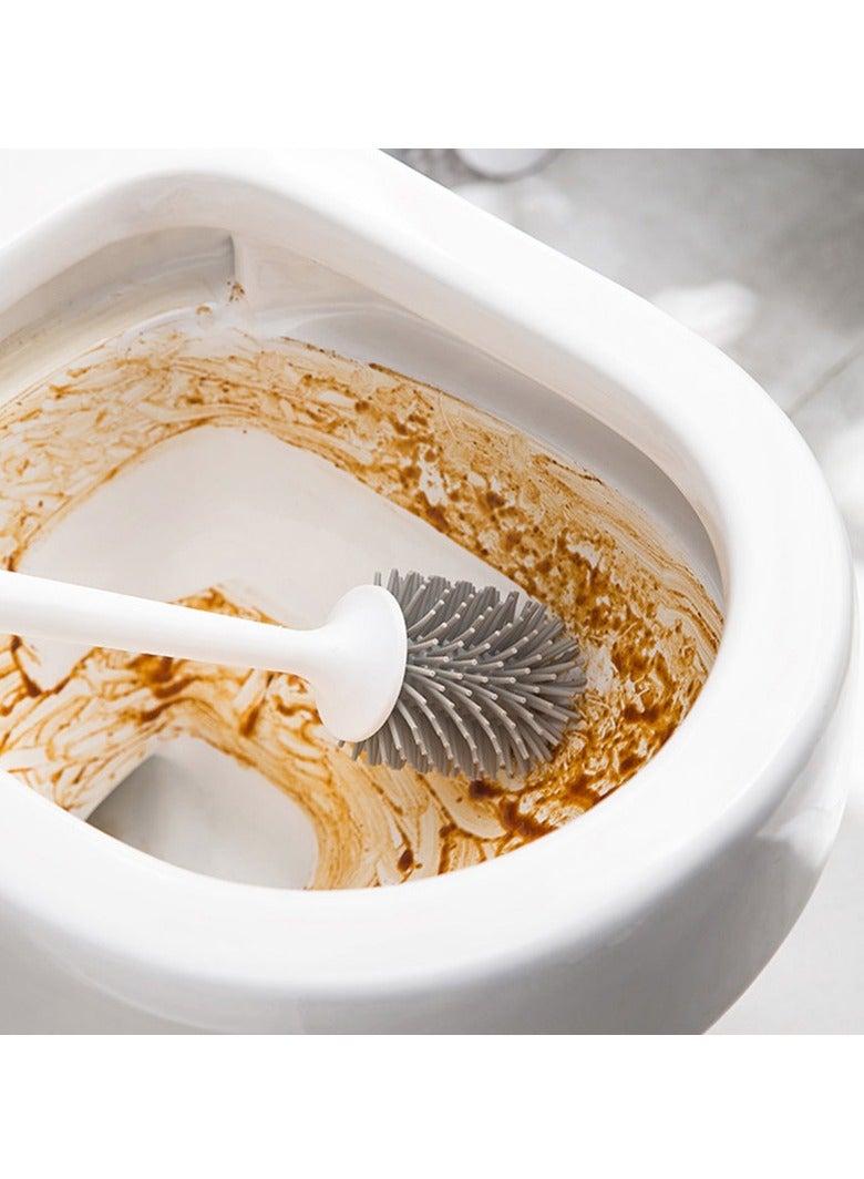 White Toilet Brush Holder With Storage Function - Image 2