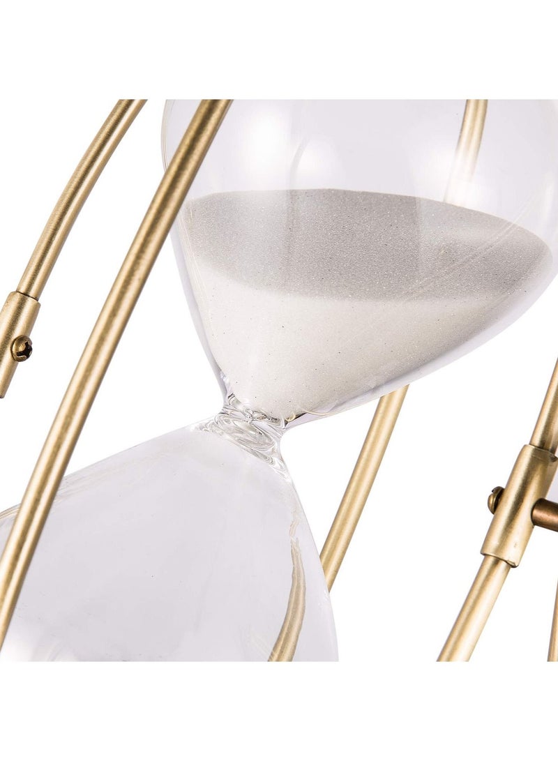 Rotating Hourglass 30 Minutes Brass Tone Hour Glass Sand Timer for Vintage Home Décor Wedding Gift - Image 5