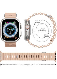 Color Fans Soft Silicone Ocean Sports Strap Compatible Apple Watch 41mm 40mm 38mm for Men Women, Adjustible Watch Band for Apple Watch SE/Series 9/8/7/6/5/4/3/2/1 - Milk Tea  - Image 5