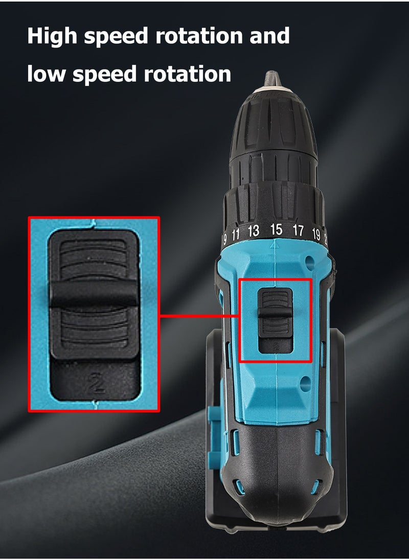 Mi VAZA - Cordless Electric Drill Kit - 21V Impact Drill with Screwdriver Bits and Brad Point Drill Bits - Rechargeable Screw Driver with 2 Batteries - Home Tool Kit - Image 1