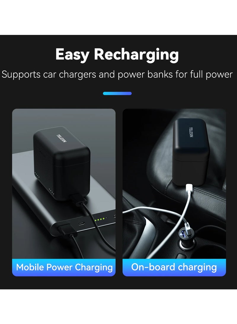 TELESIN - TELESIN Dual Slot PD3.0 Fast Charger for Insta360 X4 | Portable Battery Charger Storage Box with MicroSD Card Slots and Type-C Cable - Image 1