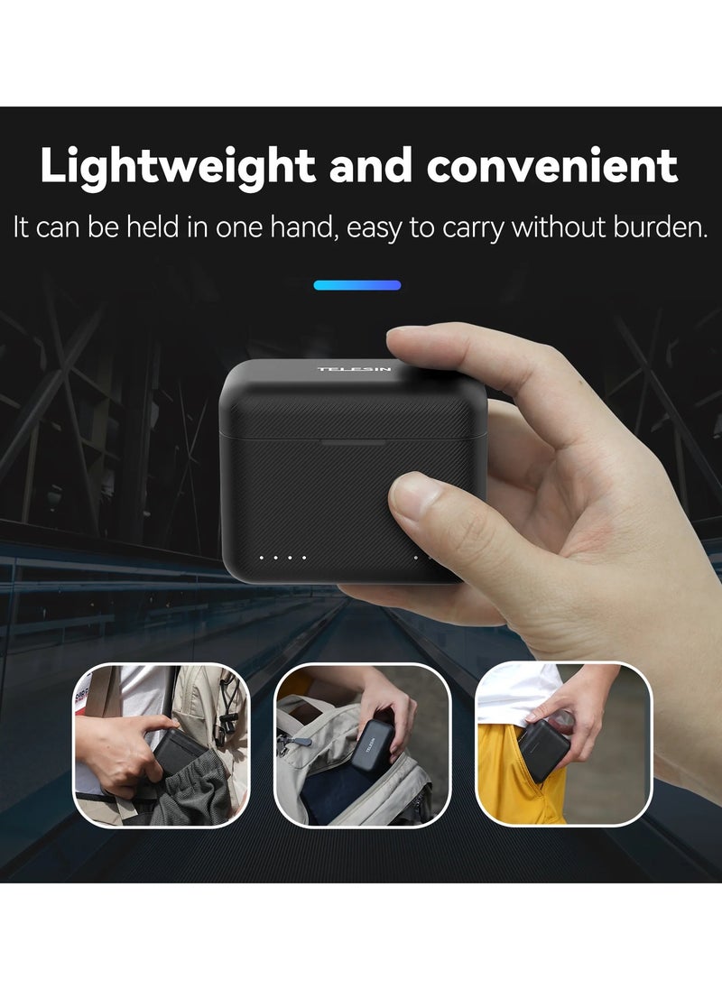 TELESIN - TELESIN Dual Slot PD3.0 Fast Charger for Insta360 X4 | Portable Battery Charger Storage Box with MicroSD Card Slots and Type-C Cable - Image 1