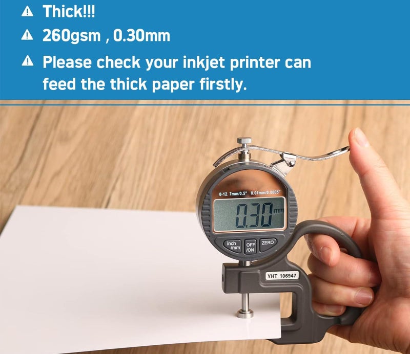 Uinkit 100 Sheets Heavyweight Thick Glossy Photo Paper Single side 8.5x11 Inkjet 68lb 260Gsm DIY Greeting Card Placemat Craft Project Signage Christmas Poster 11.8Mil for Inkjet printer - Image 4