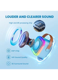 Hihonor Portable Karaoke Speaker Kits, Mini Portable Bluetooth Karaoke Speaker with 2 Wireless Mics and led Colorful Lights for Kids Adults, Gifts Toys for Girls Boys Family Home Party, Blue  - Image 3