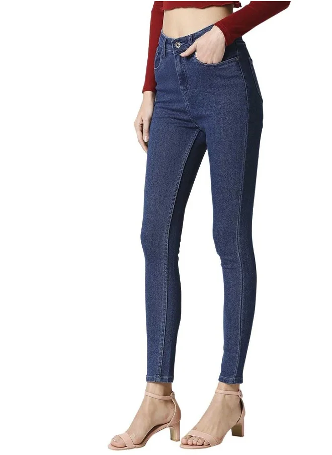 HIGH STAR Women Blue Slim Fit High-Rise Clean Look Jeans