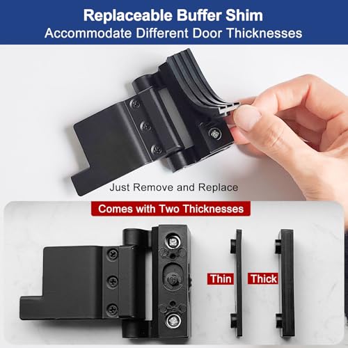 MOSECYOU Portable Door Reinforcement Lock, Adjustable Design, Home/Hotel Security Extra Lock, Apartment Bedroom No Drill Flip Lock, Travel Safety Device(Black, 1 Pack) - Image 5