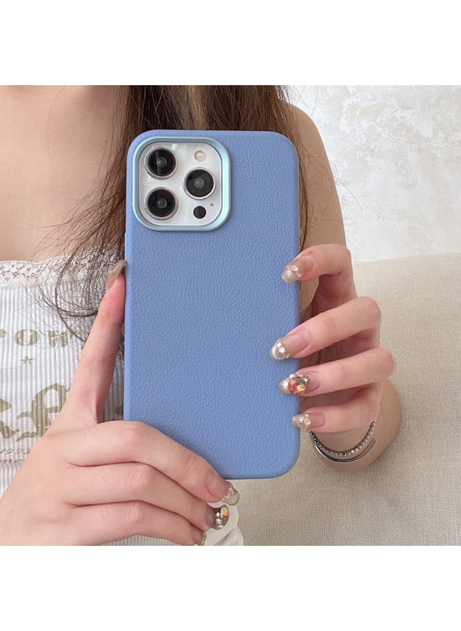 Generic - Niche Ins Premium Retro Leather IPhone14pro Max Apple 15 Mobile Phone Case 13 Magnetic Shell-color:XYM Love Horsehide Gray Blue-Applicable Models:15Pro (without Packaging) - Image 1