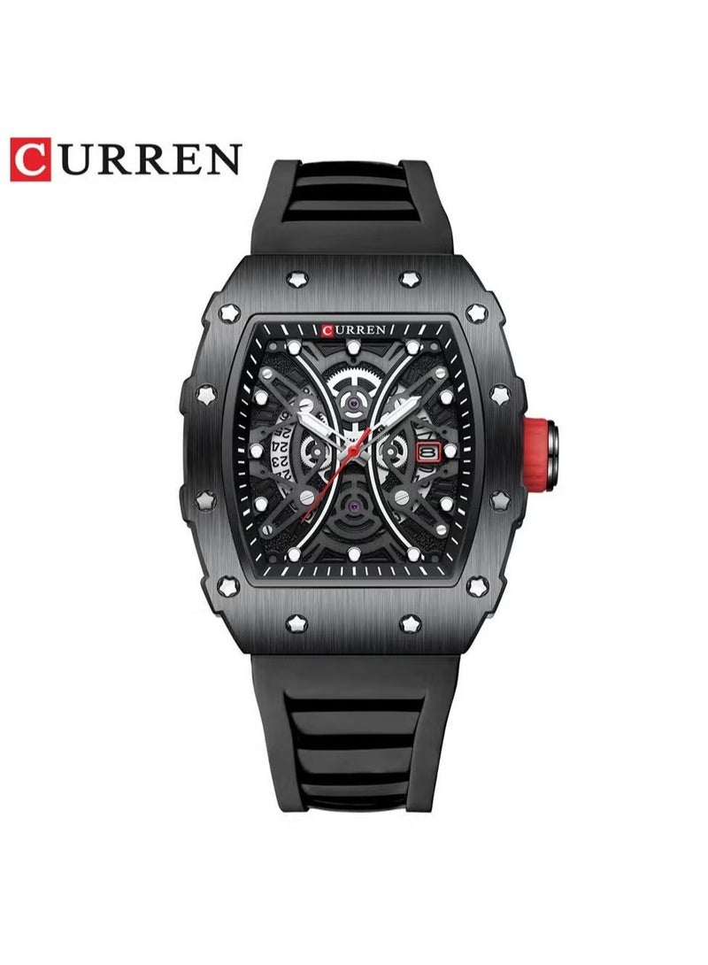 CURREN 8438 Casual Quartz Watch With Luminous Silicone Strap Quartz Movement - Image 2