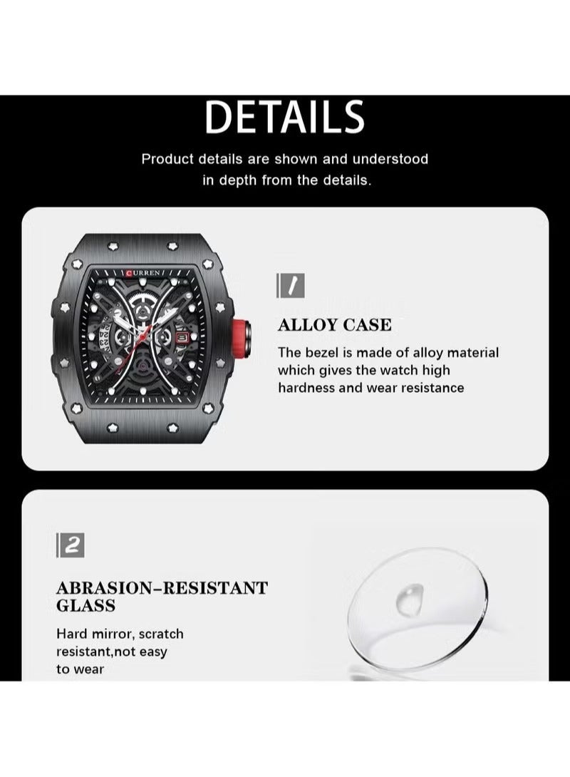 CURREN 8438 Casual Quartz Watch With Luminous Silicone Strap Quartz Movement - Image 3