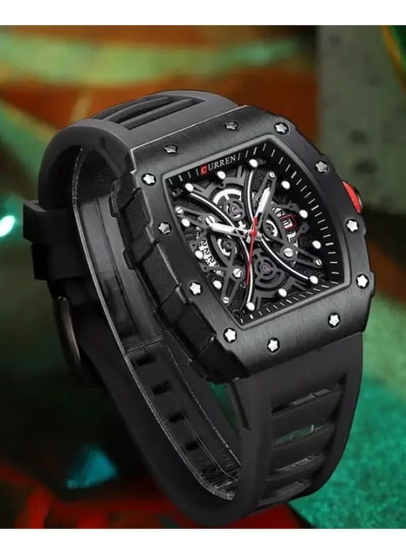 CURREN 8438 Casual Quartz Watch With Luminous Silicone Strap Quartz Movement - Image 4