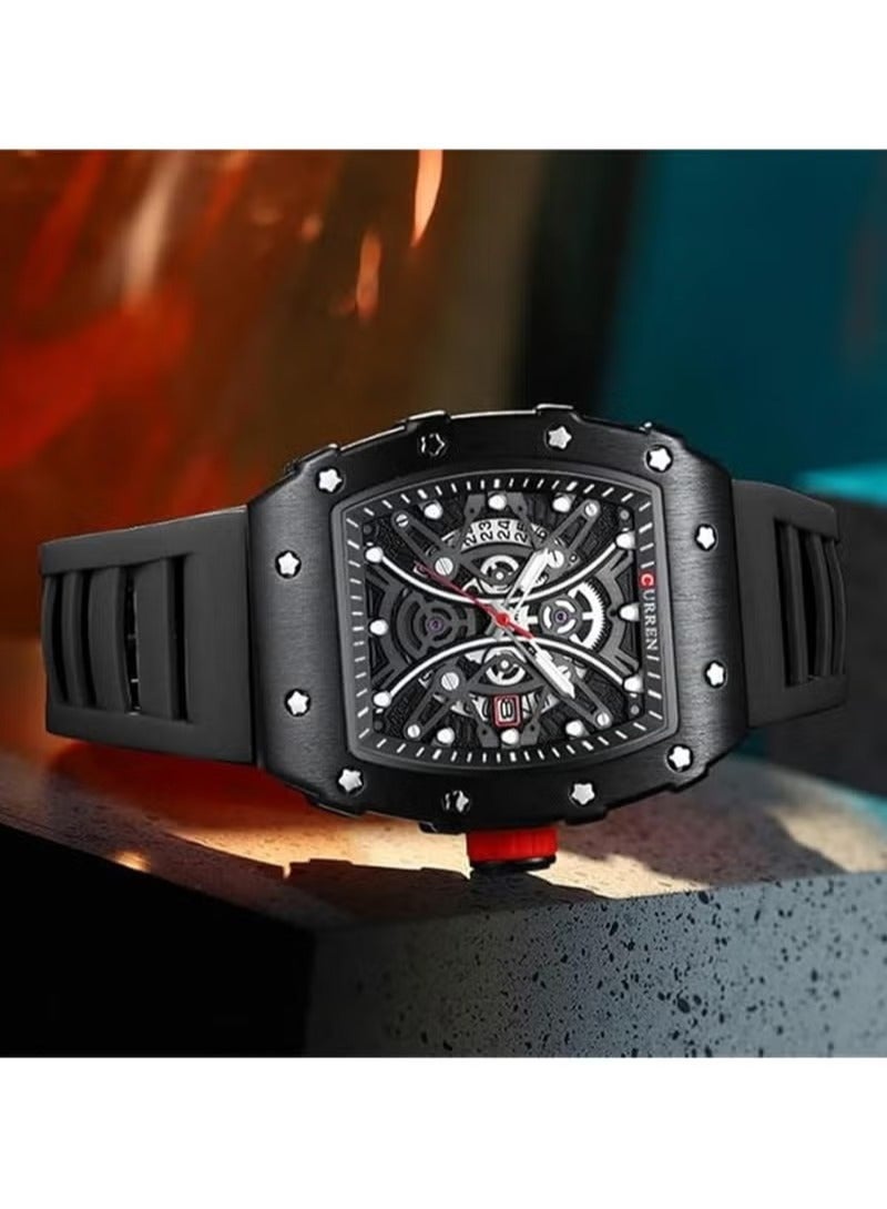 CURREN 8438 Casual Quartz Watch With Luminous Silicone Strap Quartz Movement - Image 5