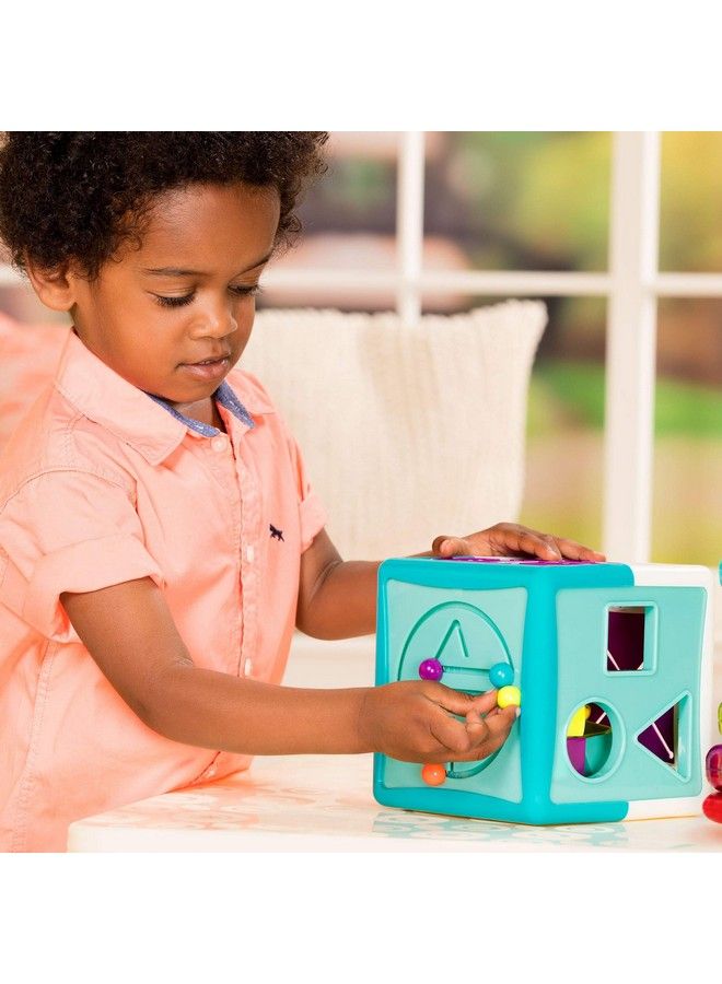 B. Battat Shape Sorter Cube Sorting Toy For Learning Shapes Letters Numbers 12 Pcs Educational Activity Cube With Bead Maze Toddlers Kids 2 Years + - Image 3