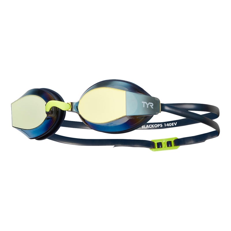 TYR Adults Black Ops Mirrored Swim Goggles - Gold/Navy - Image 1