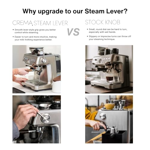 CREMA Coffee Products Replacement Steam Lever for Breville Espresso Machines |Ergonomic Stainless Steel Design|Compatible with Barista Express, Infuser, Barista Pro|Easy Grip|Black/Silver Finish - Image 5