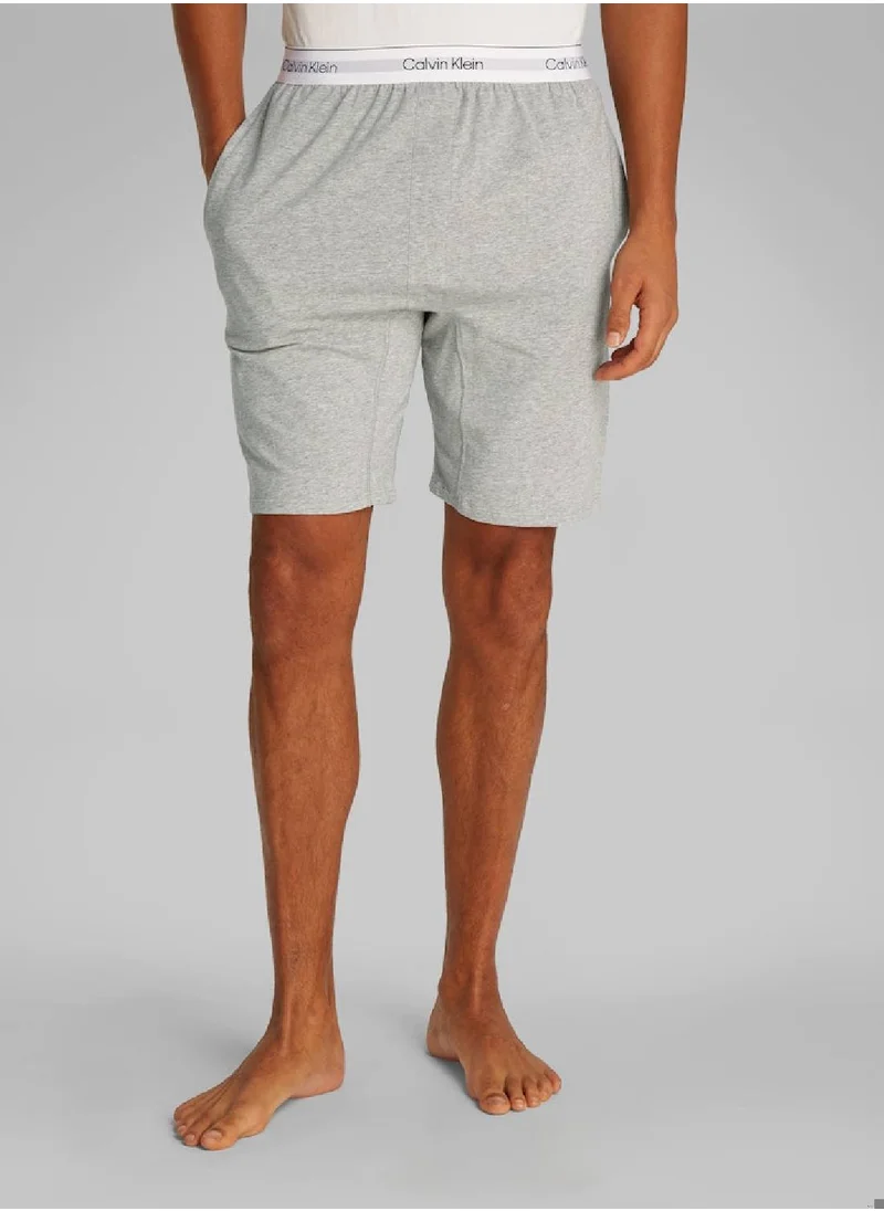 CALVIN KLEIN Men's Lounge Shorts - Icon Cotton Stretch - Cotton, Grey