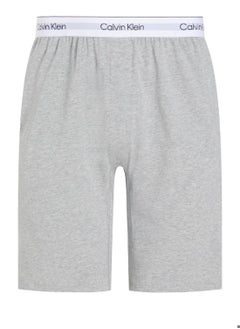 CALVIN KLEIN Men's Lounge Shorts - Icon Cotton Stretch - Cotton, Grey  - Image 2