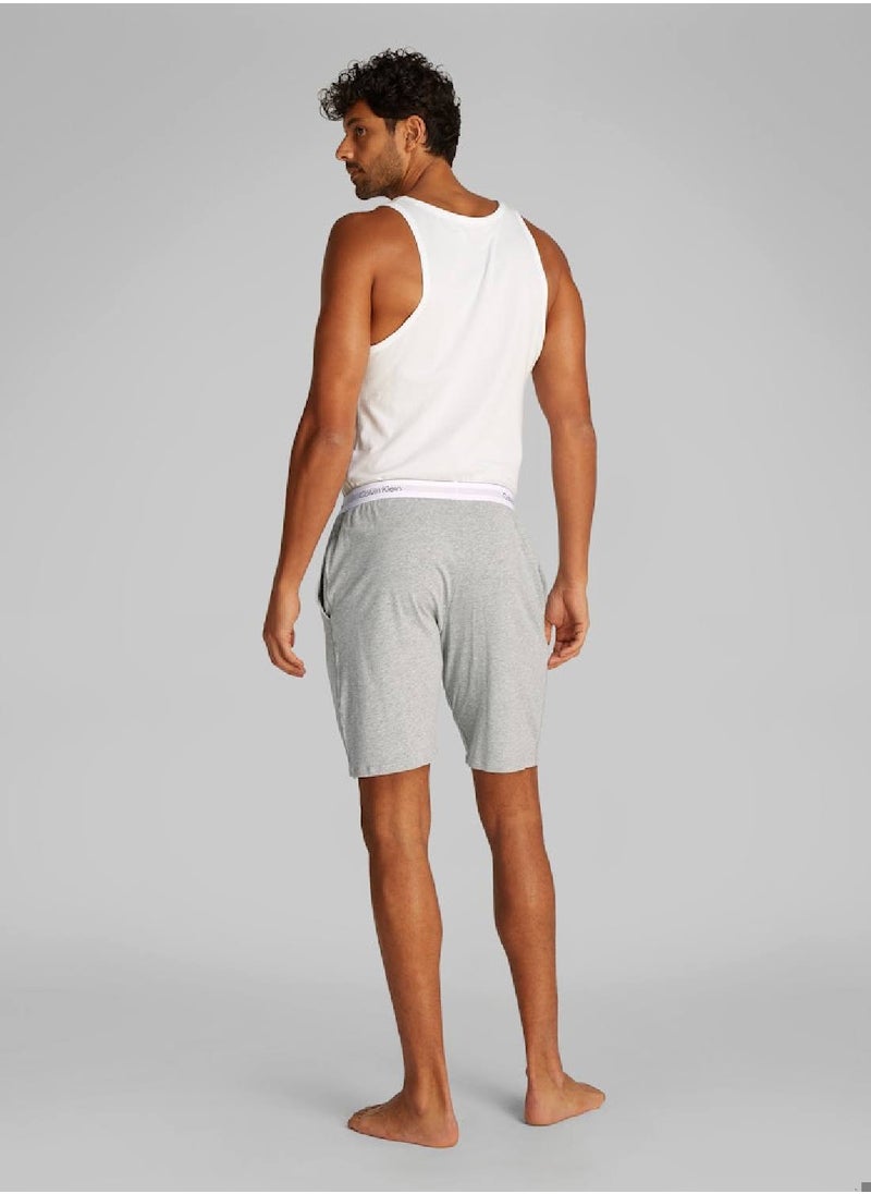 CALVIN KLEIN Men's Lounge Shorts - Icon Cotton Stretch - Cotton, Grey  - Image 4