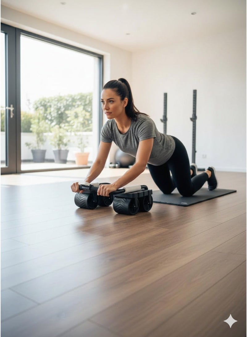عجلة تمارين البطن المتطورة مع ميزة الارتداد التلقائي، عداد رقمي، ودعم للكوع - تتحمل حتى 150 كجم - Image 2