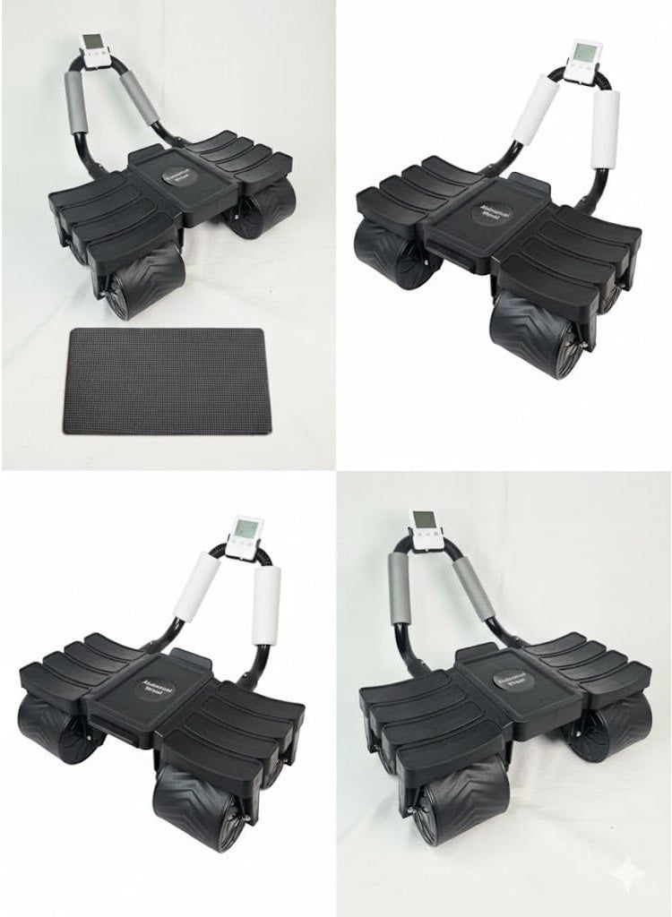 عجلة تمارين البطن المتطورة مع ميزة الارتداد التلقائي، عداد رقمي، ودعم للكوع - تتحمل حتى 150 كجم - Image 5