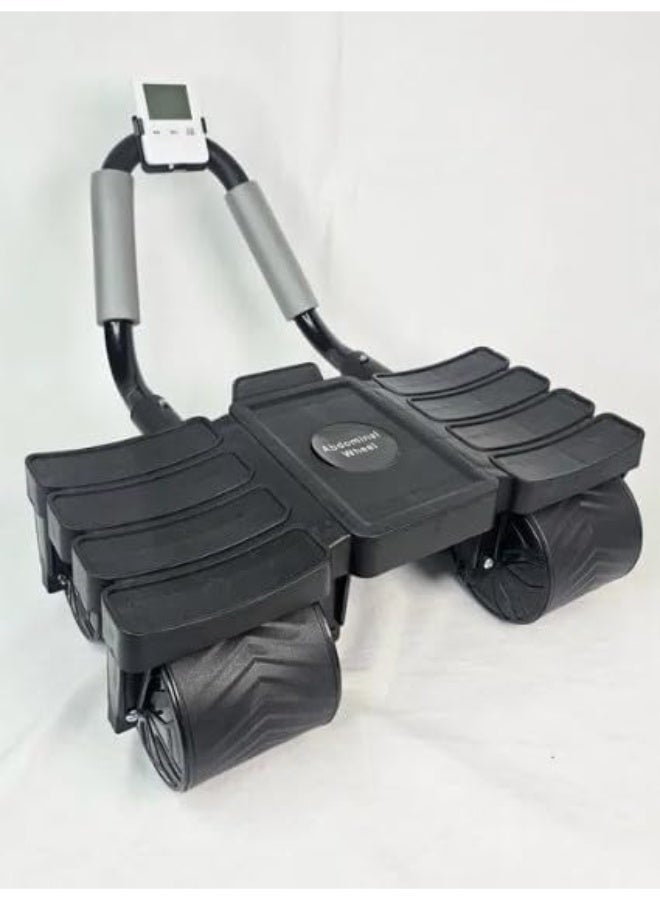 عجلة تمارين البطن المتطورة مع ميزة الارتداد التلقائي، عداد رقمي، ودعم للكوع - تتحمل حتى 150 كجم - Image 3