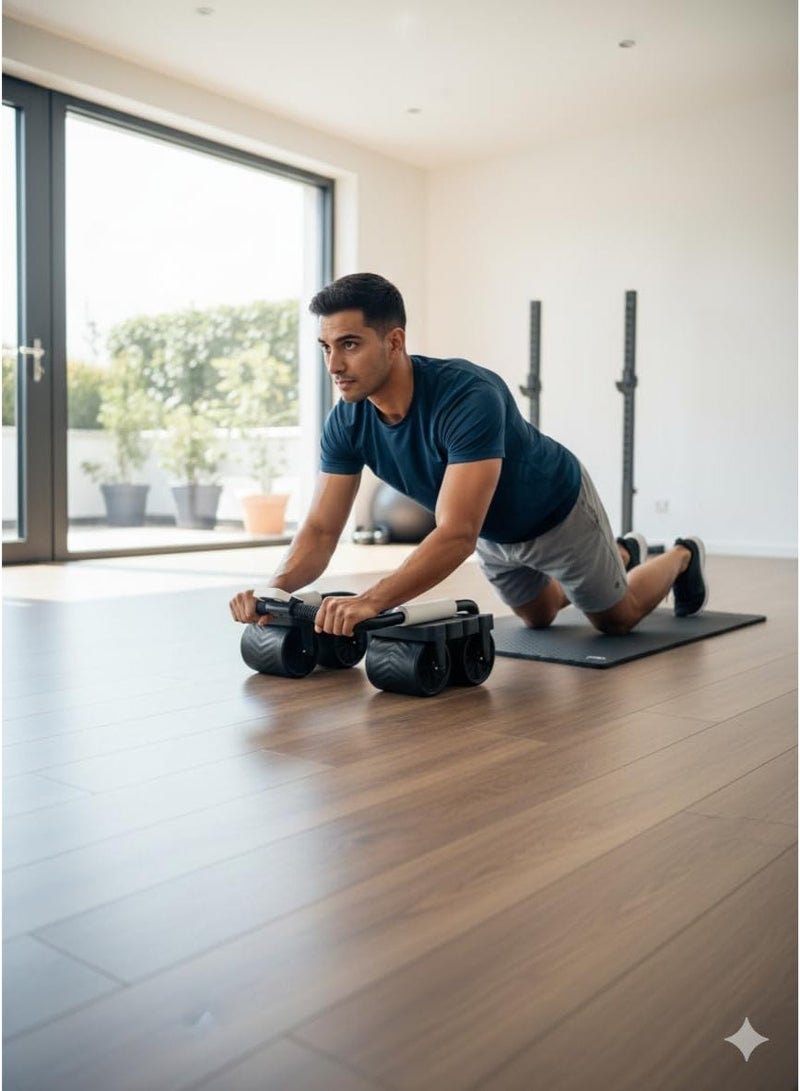 عجلة تمارين البطن المتطورة مع ميزة الارتداد التلقائي، عداد رقمي، ودعم للكوع - تتحمل حتى 150 كجم - Image 4
