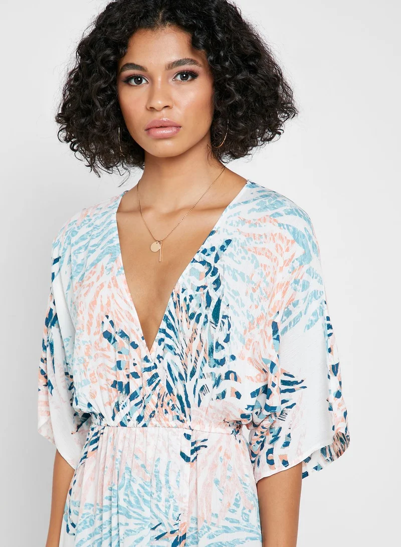 FOREVER 21 Surplice Floral Print Maxi Dress