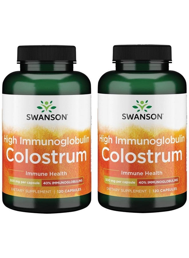 Swanson High Ig Colostrum 500 Milligrams 120 Capsules (2 Pack)