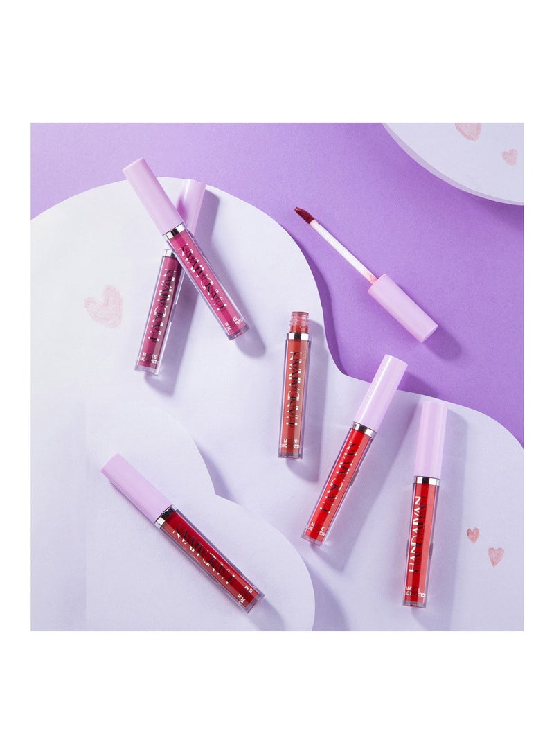 Handaiyan Lipstick Set Matte Liquid 4 Colors Long Lasting Waterproof for Women Highly Pigment Velvety Nude Super Stay Soft Hydrating & Lightweight Professional Moisturizing Makeup Lips Gift - Image 4