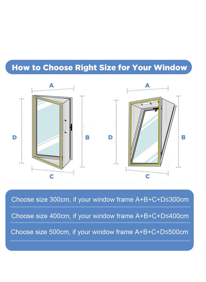 Excefore - Air Conditioner Window Seal, for Portable Air Conditioner And Tumble Dryer, Hot Air Stop Air Exchange Guards, with Zip and Adhesive Fastener, 400CM (157'') AC Casement Window Seal Kit - Image 1