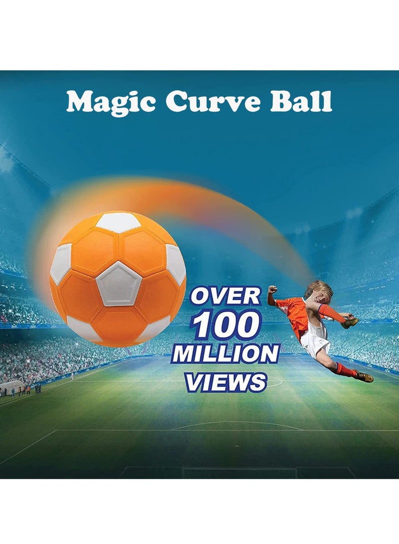 Generic Curve Soccer Ball, Size 4 Swerve Soccer Ball for Kids, Youth Football, Kick Curving Like The Pros, Backyard Game Gift for Boys and Girls (Orange)  - Image 3
