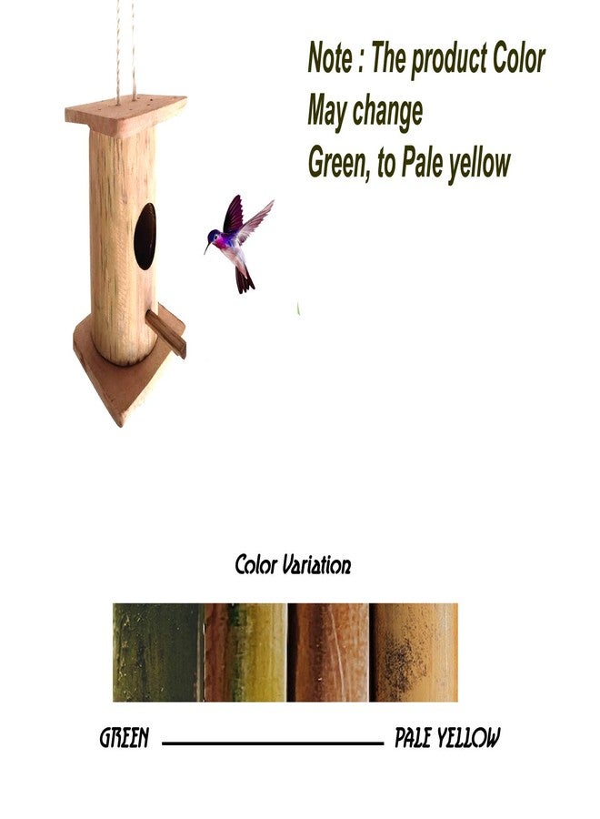 LIVEONCE Bamboo Two ROOF Bird House Color -Natural - Image 5