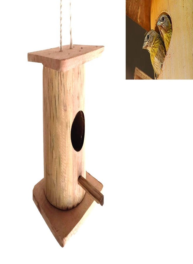 LIVEONCE Bamboo Two ROOF Bird House Color -Natural - Image 1