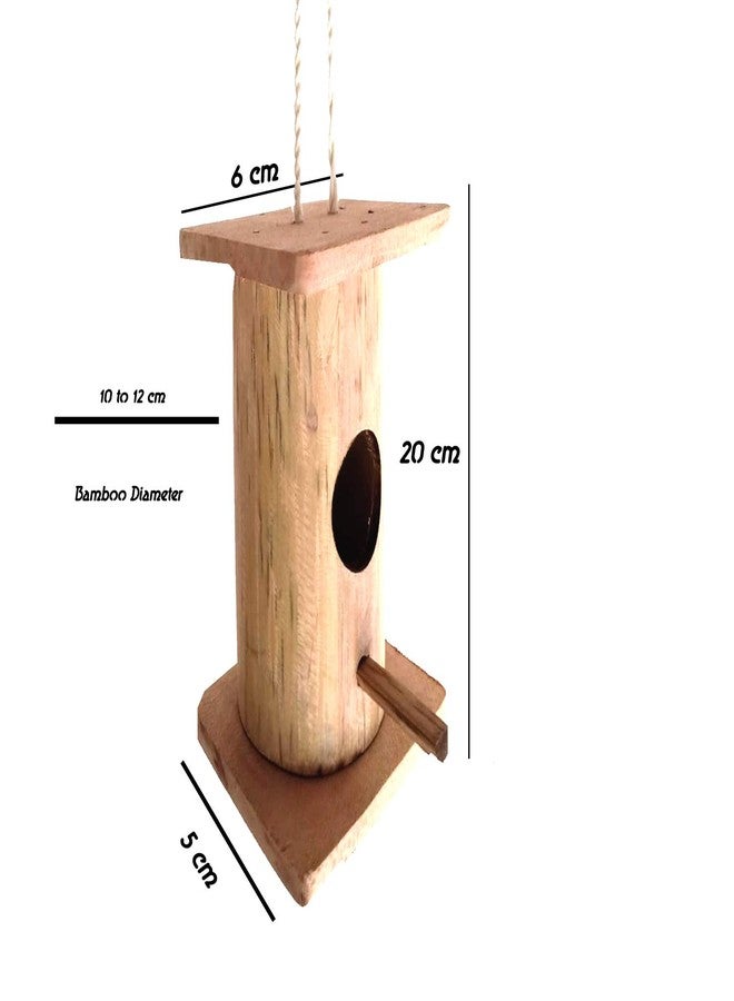 LIVEONCE Bamboo Two ROOF Bird House Color -Natural - Image 3