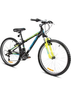 Spartan Galaxy Mountain Bicycle | 24 inch wheel size | 21 speed Shimano gears |For teens and adults |Black & Yellow  - Image 1