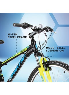 Spartan Galaxy Mountain Bicycle | 24 inch wheel size | 21 speed Shimano gears |For teens and adults |Black & Yellow  - Image 3