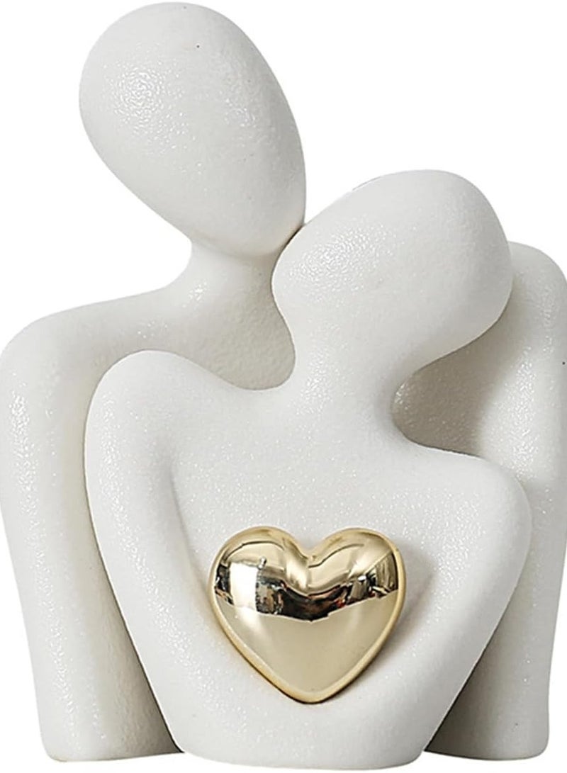 Raxoom Romantic Couple Statue,Valentine's Day Ornaments for Shelves Abstract Sculpture for Living Room | White Ornaments Couple Figurine Sculptures Gifts for Wedding Anniversary | Ramadan Gift Couple Statue - Image 1