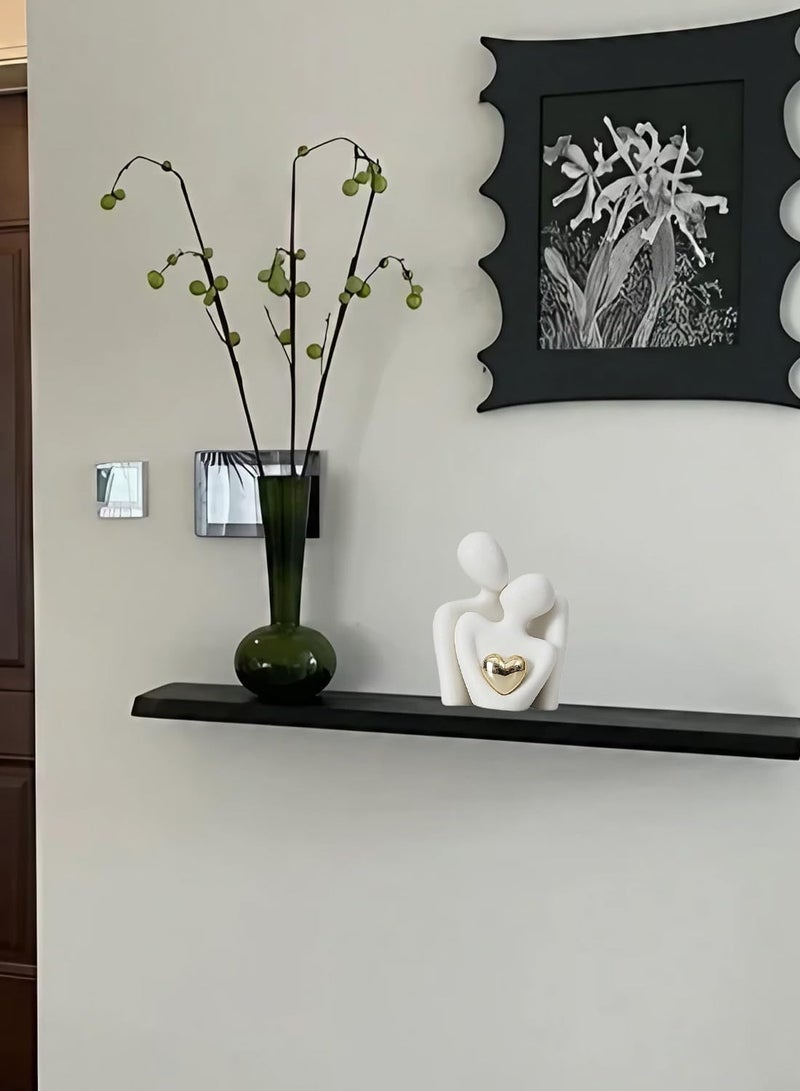 Raxoom Romantic Couple Statue,Valentine's Day Ornaments for Shelves Abstract Sculpture for Living Room | White Ornaments Couple Figurine Sculptures Gifts for Wedding Anniversary | Ramadan Gift Couple Statue - Image 4