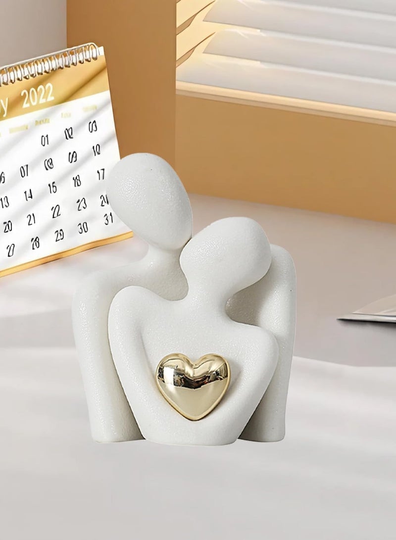 Raxoom Romantic Couple Statue,Valentine's Day Ornaments for Shelves Abstract Sculpture for Living Room | White Ornaments Couple Figurine Sculptures Gifts for Wedding Anniversary | Ramadan Gift Couple Statue - Image 5