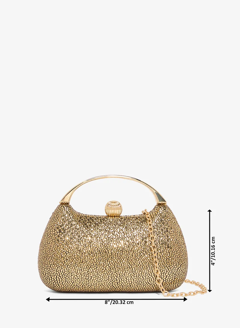 Khizana Gold Metallic Embellished Handle Bag
