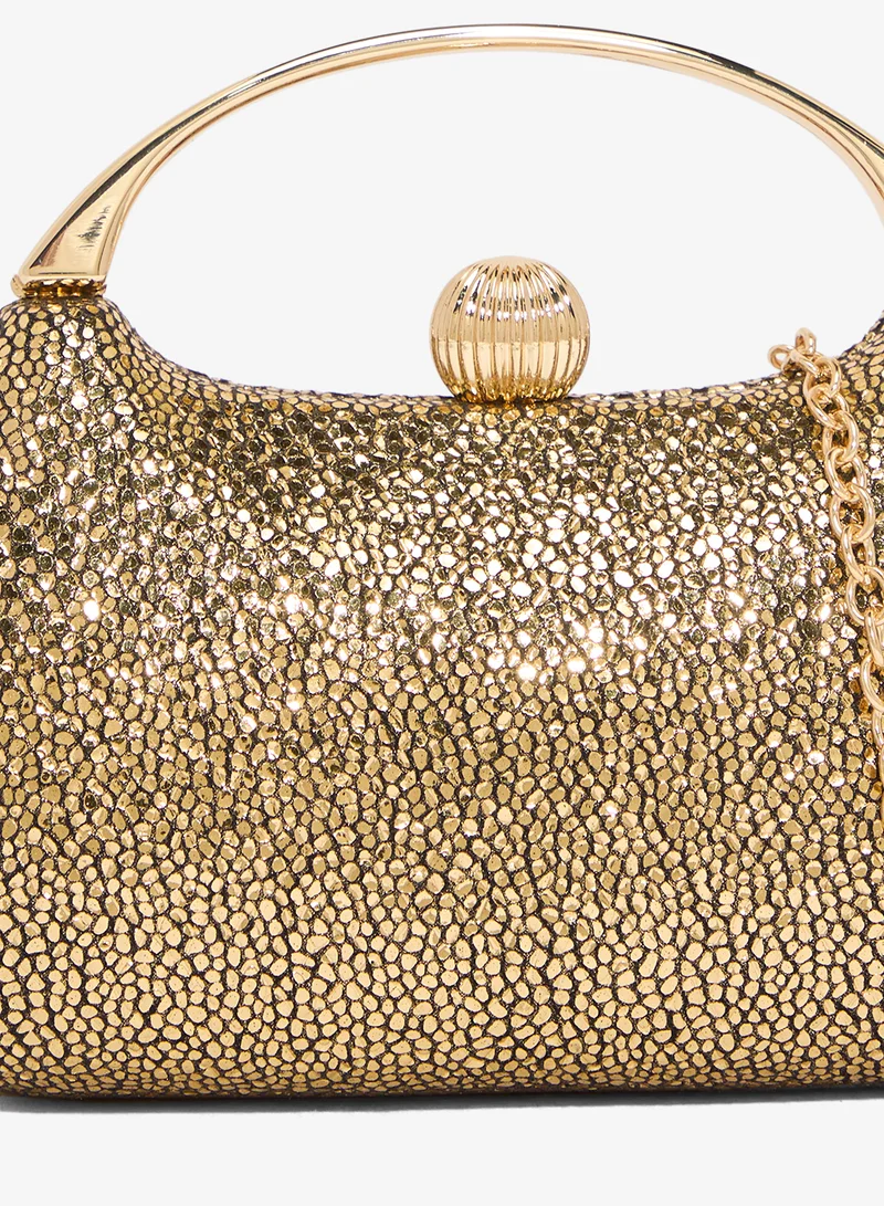 Khizana Gold Metallic Embellished Handle Bag