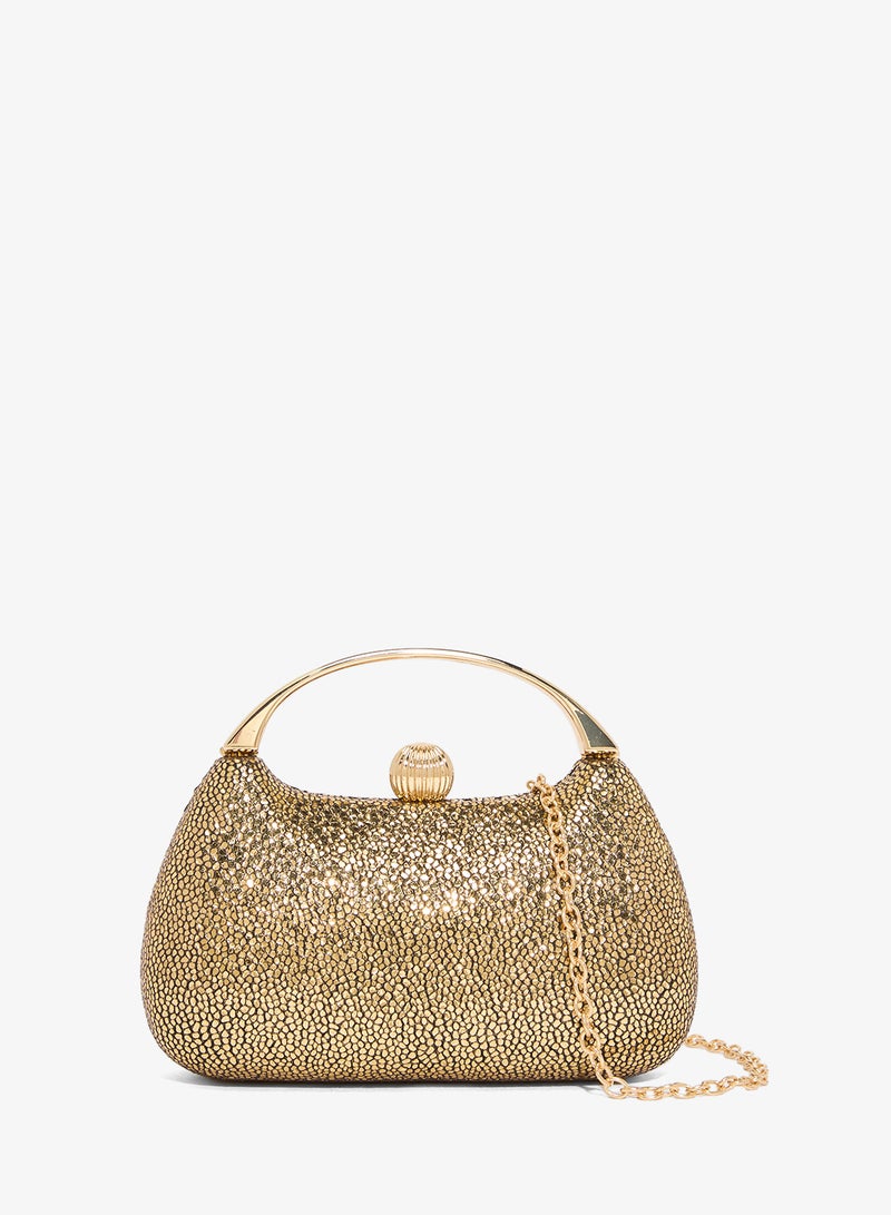 خزانة حقيبة يد بمقبض مزين باللون الذهبي المعدني - Image 1