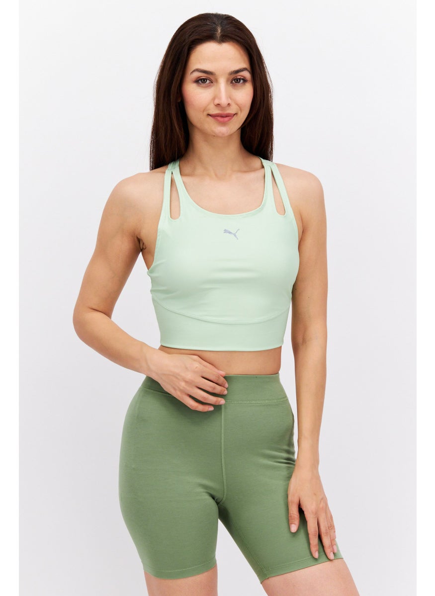 PUMA Women Sportswear Fit Sleeveless Training Crop Tank Top, Mint Green  - Image 1