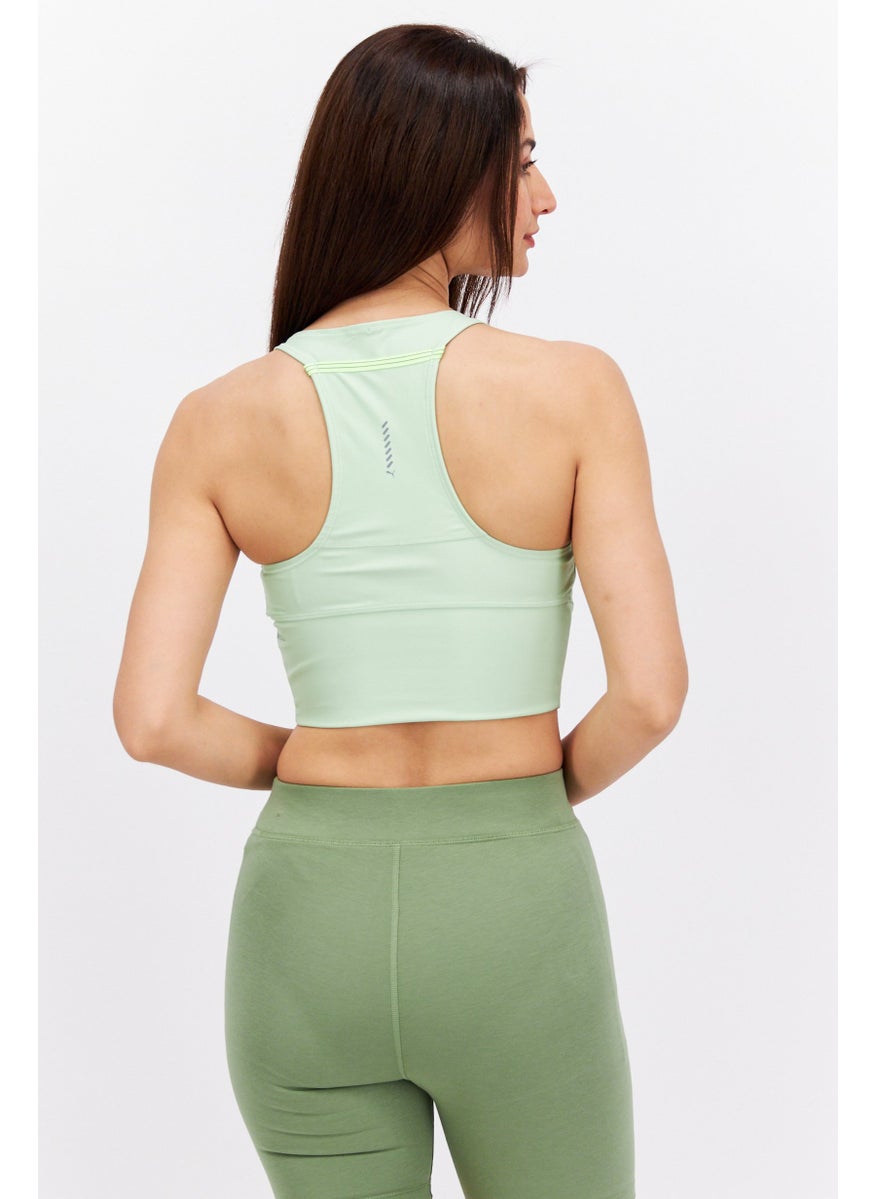 PUMA Women Sportswear Fit Sleeveless Training Crop Tank Top, Mint Green  - Image 2