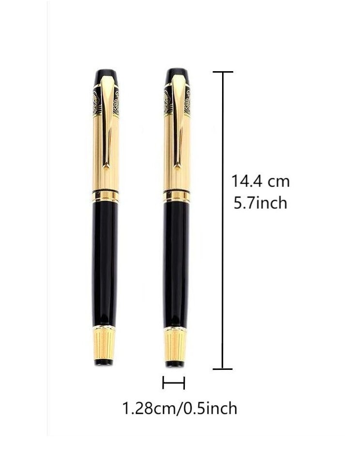 NIIMBOT 2 Pieces Black and Gold Business Fountain Pen, Best Pen Gift Set for Men & Women, Professional, Executive, Office, Nice Pens (Without Ink Cartridges)  - Image 2