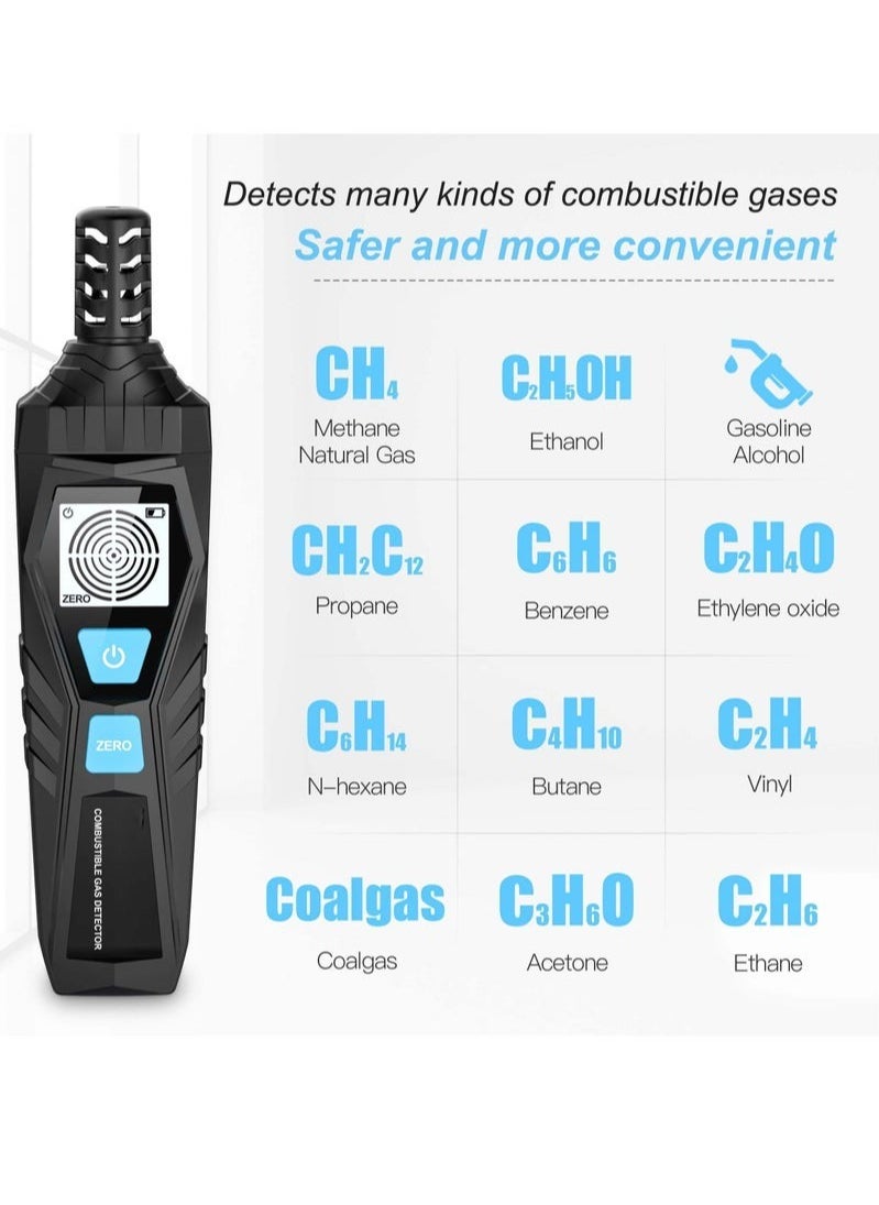 Excefore - Natural Gas Leak Detector with Audible & Visual Alarm, Portable Gas Sniffer to Locate Combustible Sources Like Methane - Image 1
